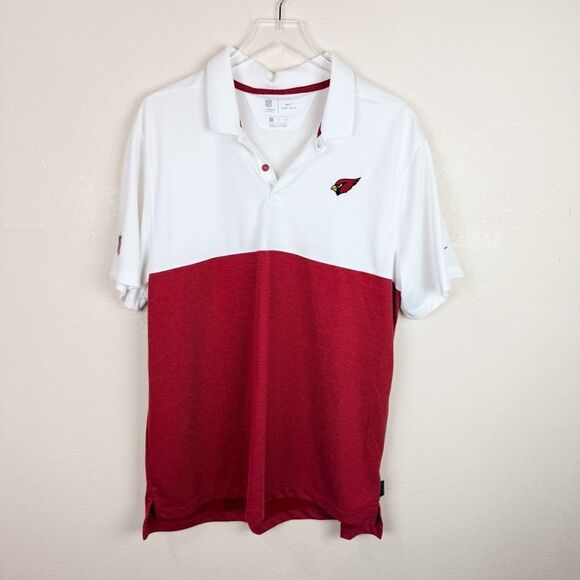 NFL Cardinals Nike Dri Fit Polo Size XL Red White - Picture 1 of 6